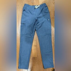 Figs womens heathered denim skinny leg scrubs pants